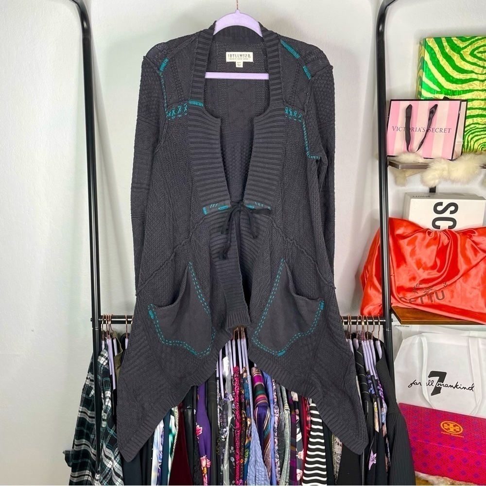 Idyllwind Fueled by Miranda Lambert Gray Asymmetrical Cardigan Sweater